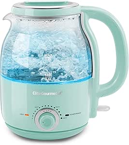 Elite Gourmet 1.2 L Adjustable Temperature Electric Honeypot Glass Kettle