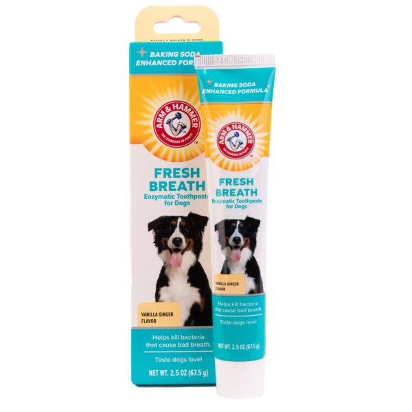 ARM & HAMMER Fresh Breath Enzymatic Toothpaste for Dogs, Vanilla Ginger Flavor