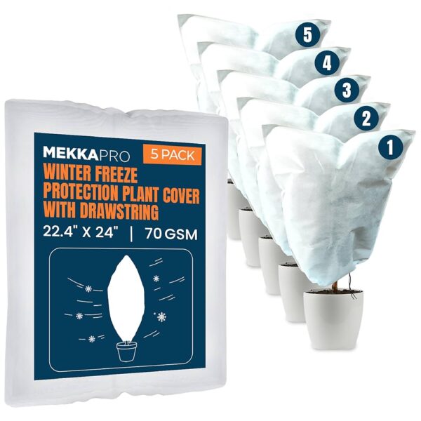 MEKKAPRO Winter Freeze Protection Plant Cover with Drawstring