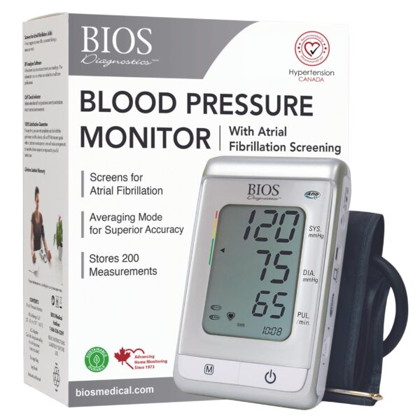 BIOS Diagnostics Blood Pressure Monitor with Atrial Fibrillation Screening