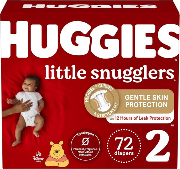 Huggies Little Snugglers Baby Diapers, Size 2, 72 Diapers