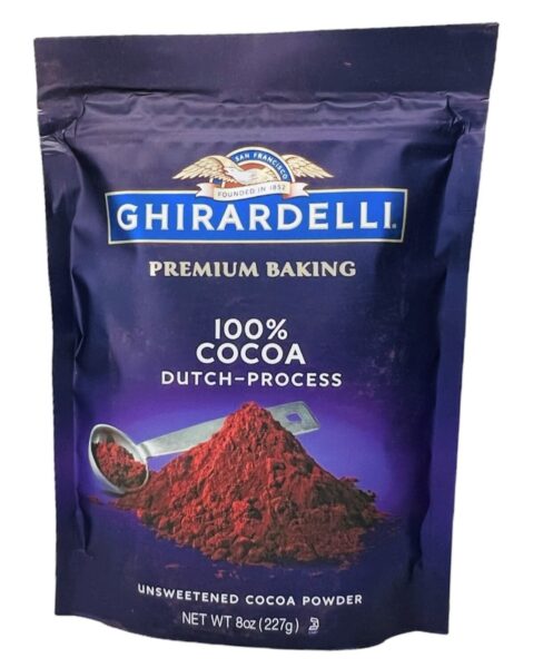 Ghirardelli Premium Baking 100% Cocoa Dutch-Process Unsweetened Cocoa Powder, 227g / 8 oz Bag