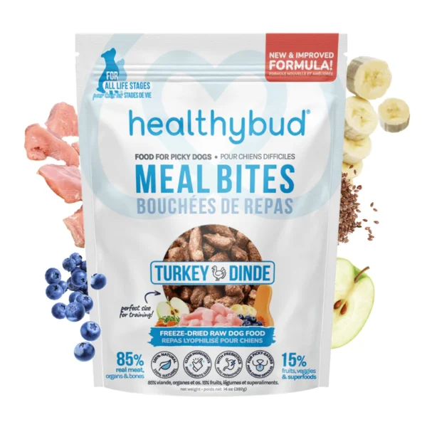Healthybud Turkey Meal Bites Freeze-Dried Raw Dog Food